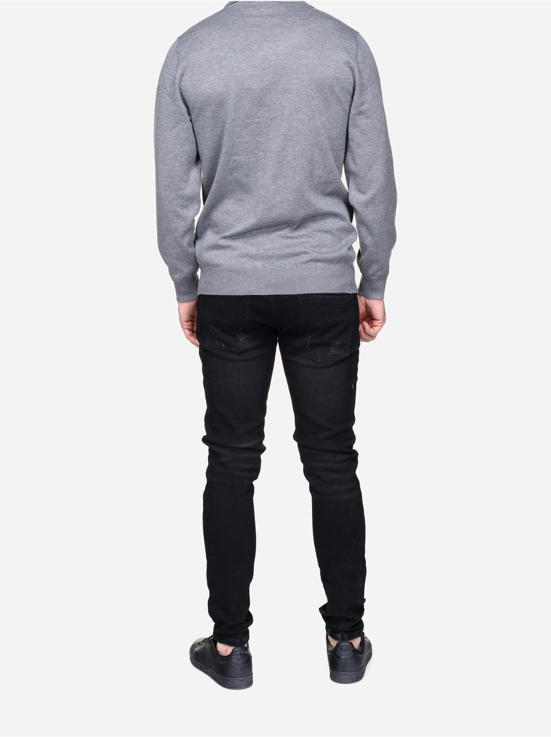 Pull col zip - Frilivin Gris - Kiabi