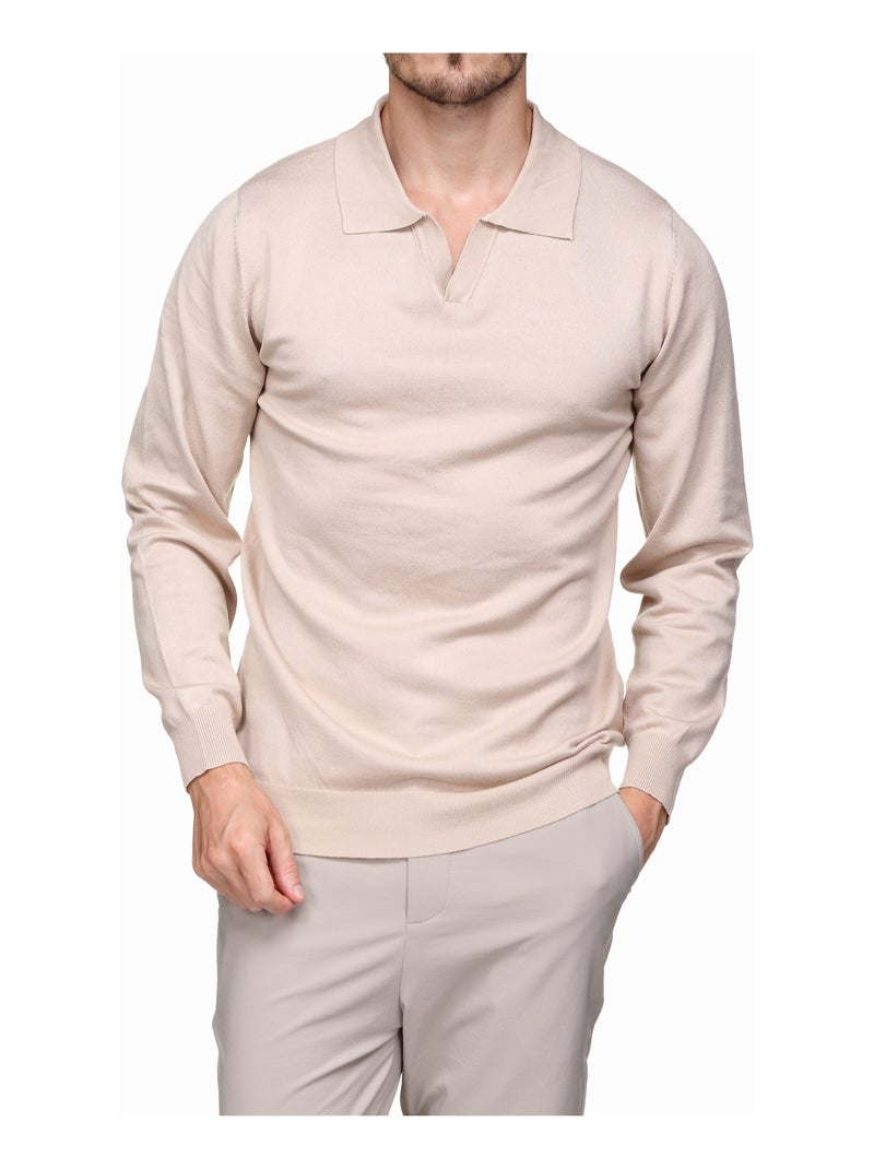Pull col zip Crème - Kiabi