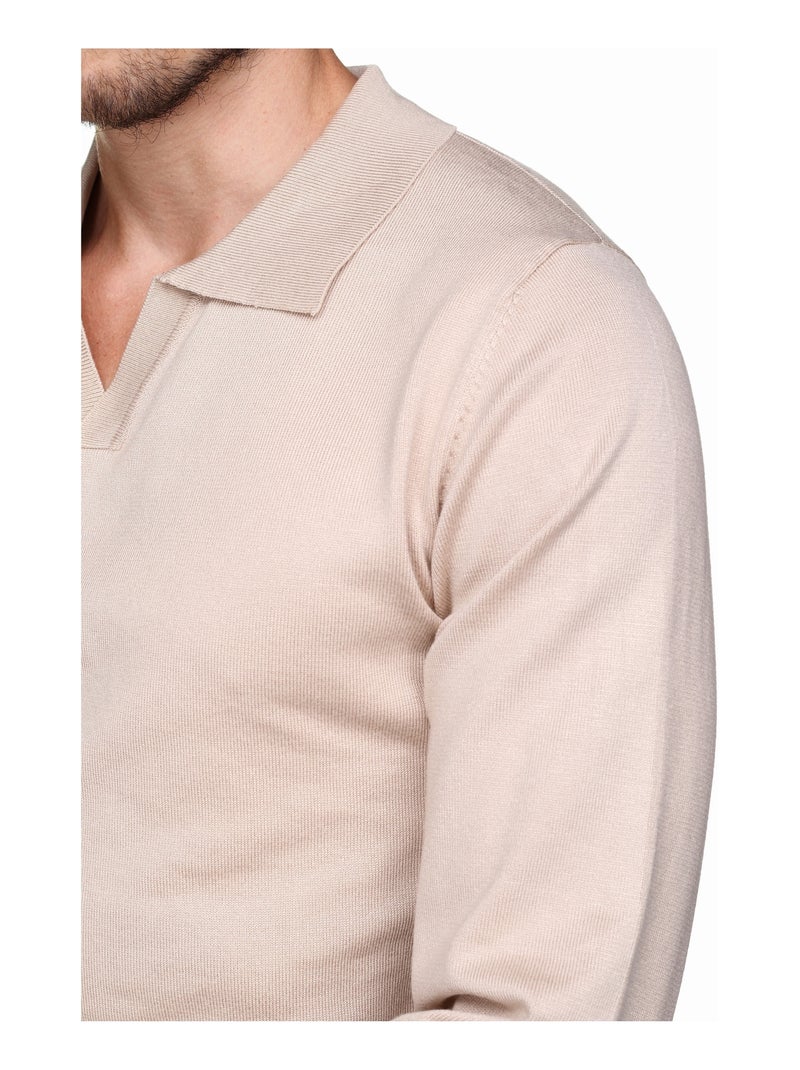 Pull col zip Crème - Kiabi