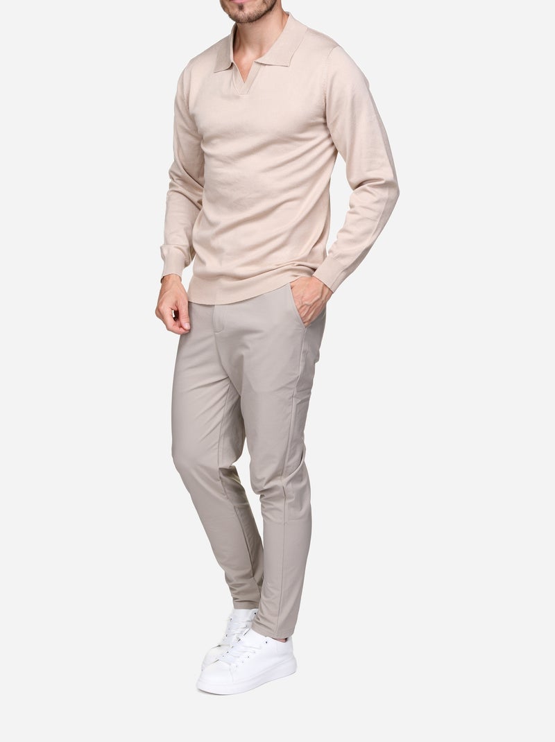 Pull col zip Crème - Kiabi