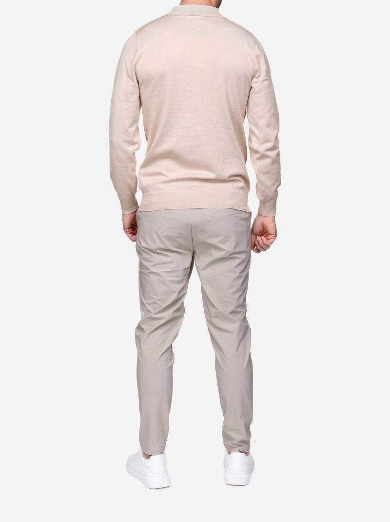 Pull col zip Crème - Kiabi
