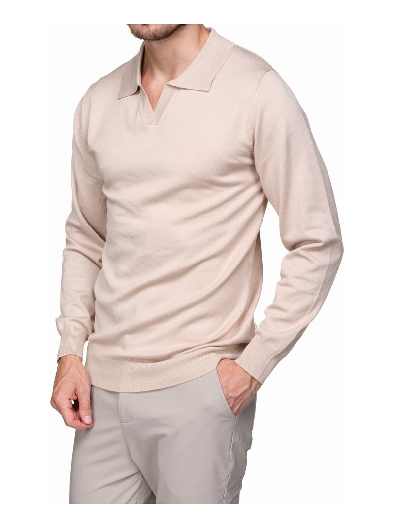 Pull col zip Crème - Kiabi