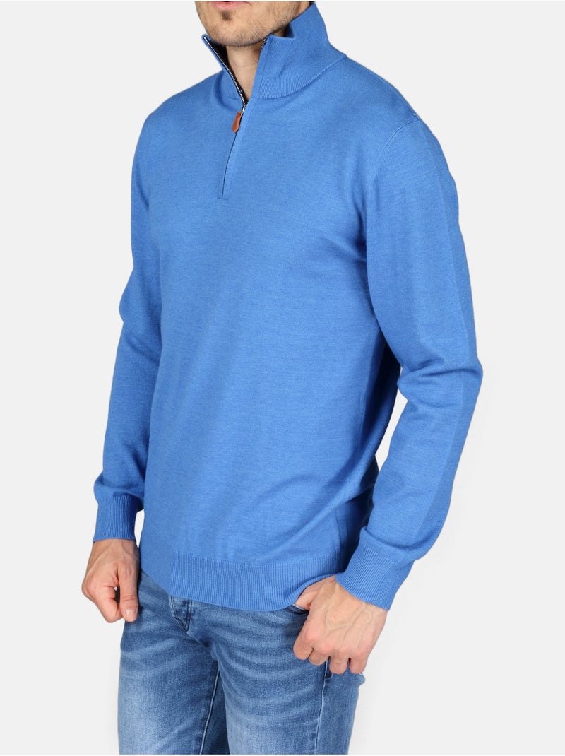 Pull col zippé - Yves Enzo Bleu - Kiabi