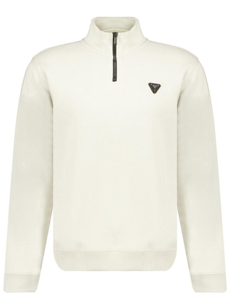 Pull col zippé en coton  'Deeluxe' Gris clair - Kiabi