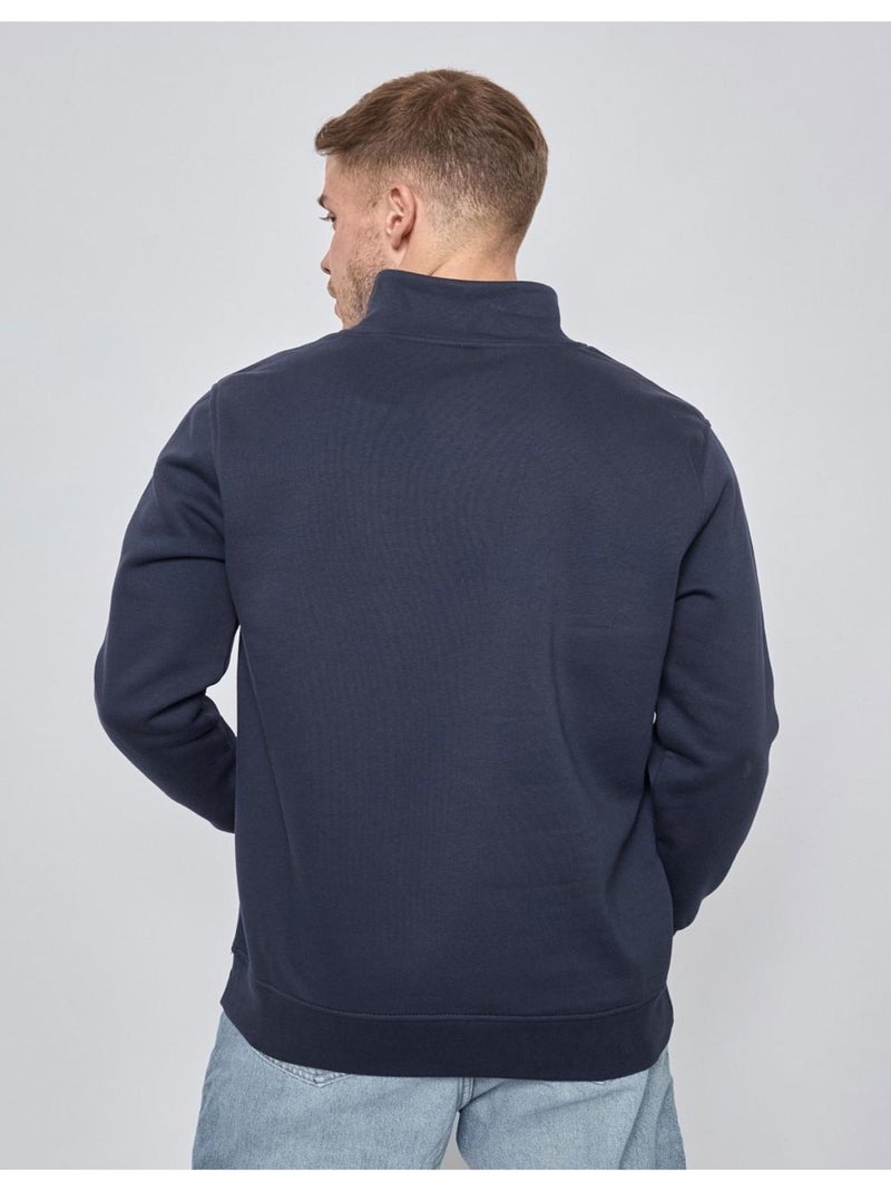 Pull Col Zippé Kebello Bleu marine - Kiabi
