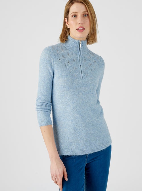 Pull col zippé mélange alpaga - Damart - Kiabi