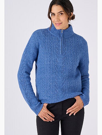 Pull col zippé mélange alpaga - Damart