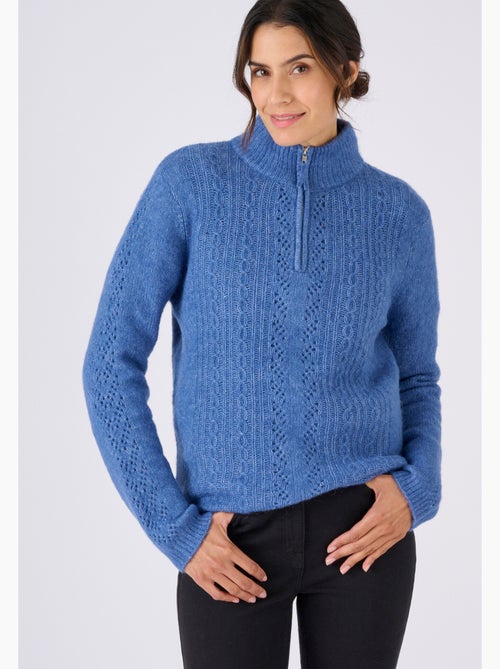 Pull col zippé mélange alpaga - Damart - Kiabi