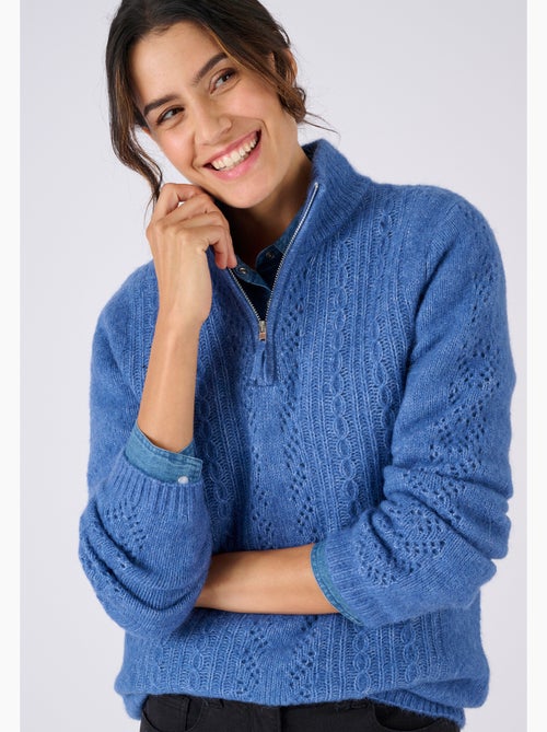 Pull col zippé mélange alpaga - Damart - Kiabi