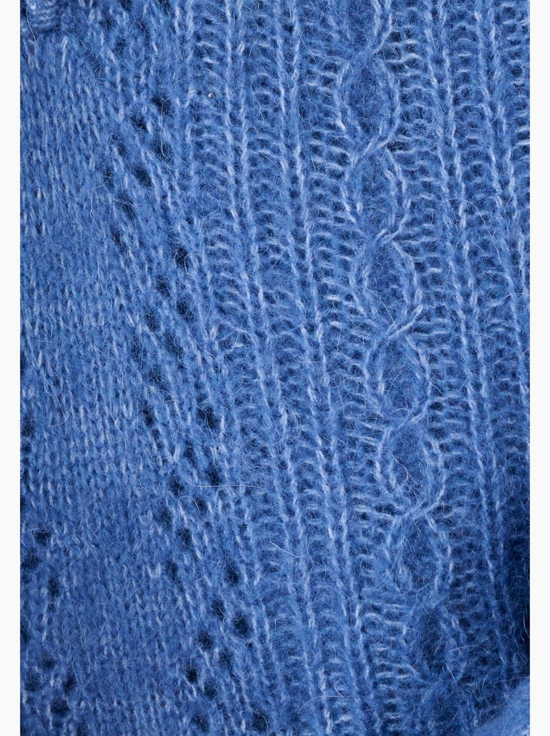 Pull col zippé mélange alpaga - Damart Bleu - Kiabi