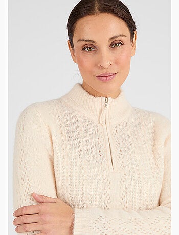 Pull col zippé mélange alpaga - Damart