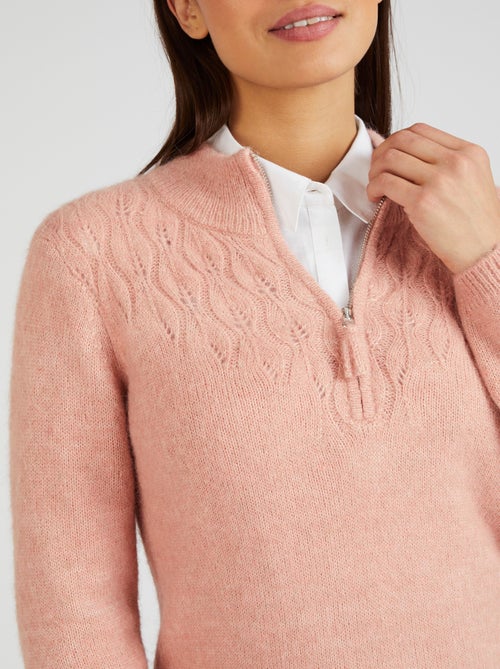 Pull col zippé mélange alpaga - damart - Kiabi
