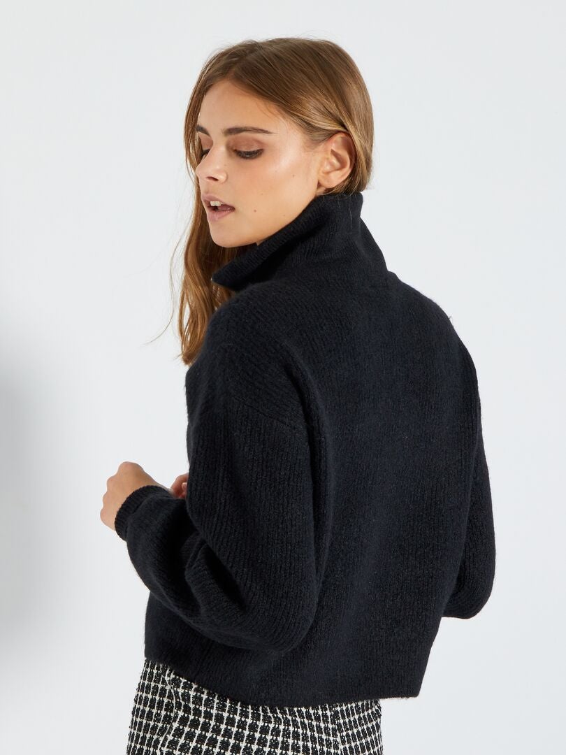 Pull col zipp?� - noir - Kiabi - 15.00�?�