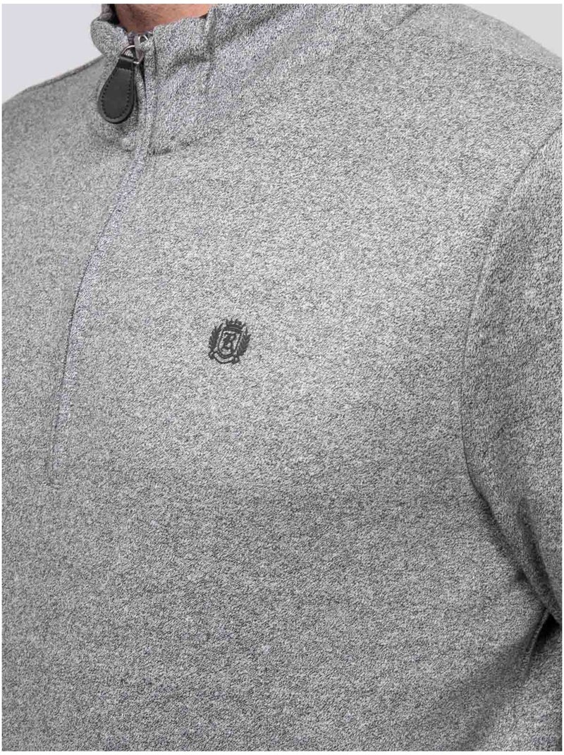 Pull col zippé WILUTE Gris - Kiabi