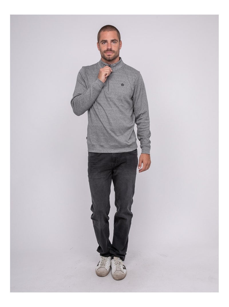 Pull col zippé WILUTE Gris - Kiabi