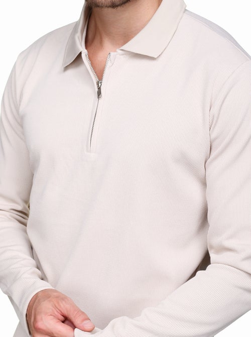 Pull colo polo zippé - Kiabi Pull colo polo zippé - Kiabi