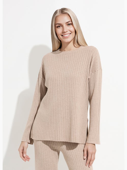 Pull confort avec maille cotes plates - AFIBEL - Kiabi