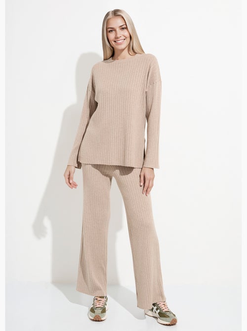 Pull confort avec maille cotes plates - AFIBEL - Kiabi