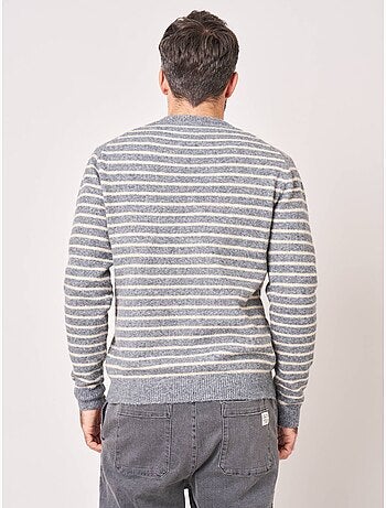 Pull confort homme en maille rayé jacquard 'deeluxe'