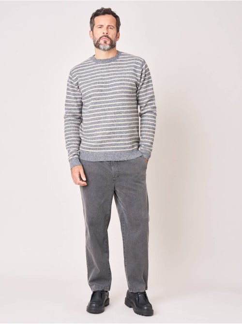 Pull confort homme en maille rayé jacquard 'deeluxe' - Kiabi Pull confort homme en maille rayé jacquard 'deeluxe' - Kiabi