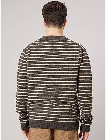 Pull confort homme en maille rayé jacquard 'deeluxe'