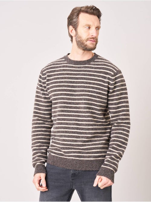 Pull confort homme en maille rayé jacquard 'deeluxe' - Kiabi Pull confort homme en maille rayé jacquard 'deeluxe' - Kiabi
