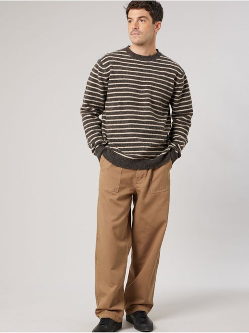 Pull confort homme en maille rayé jacquard 'deeluxe' - Kiabi Pull confort homme en maille rayé jacquard 'deeluxe' - Kiabi