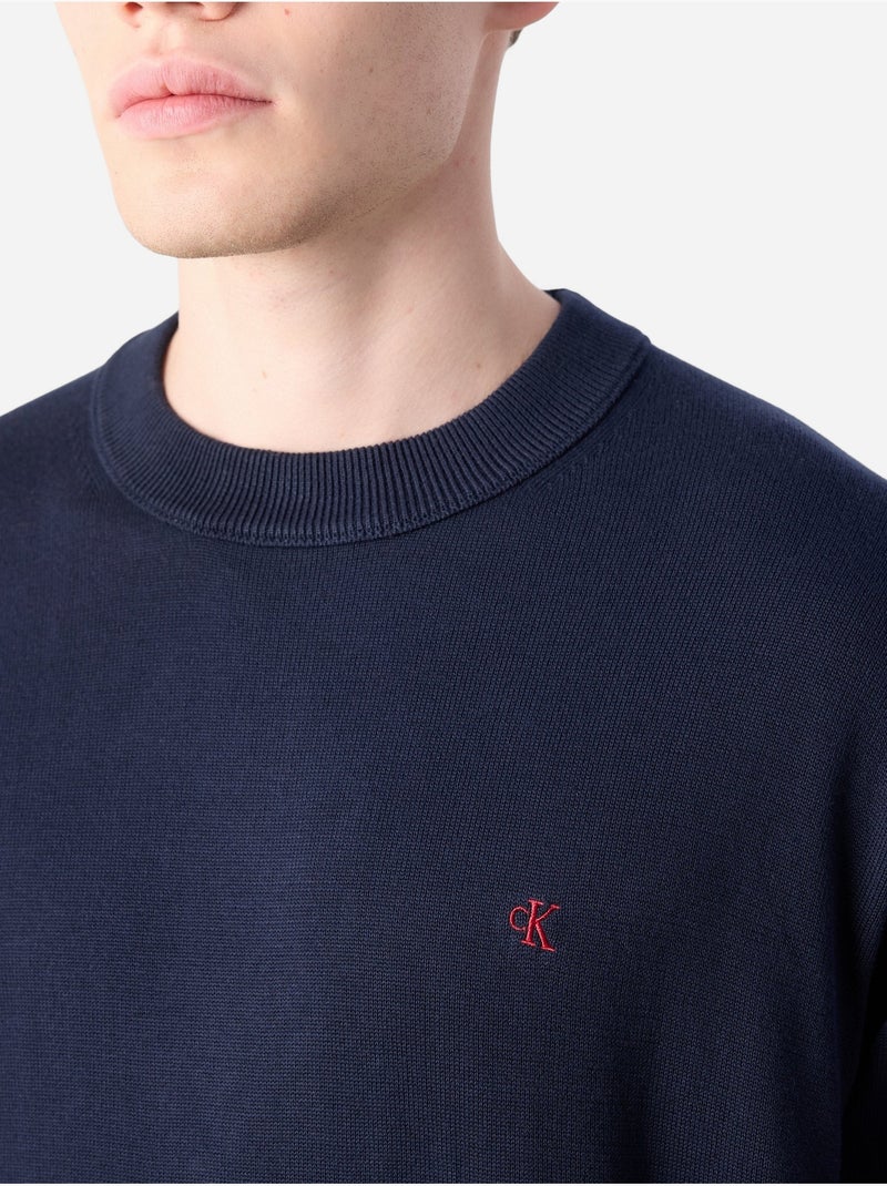 Pull côtelé - Calvin Klein Bleu foncé - Kiabi