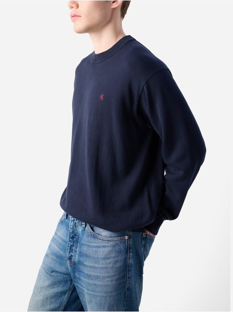 Pull côtelé - Calvin Klein Bleu foncé - Kiabi