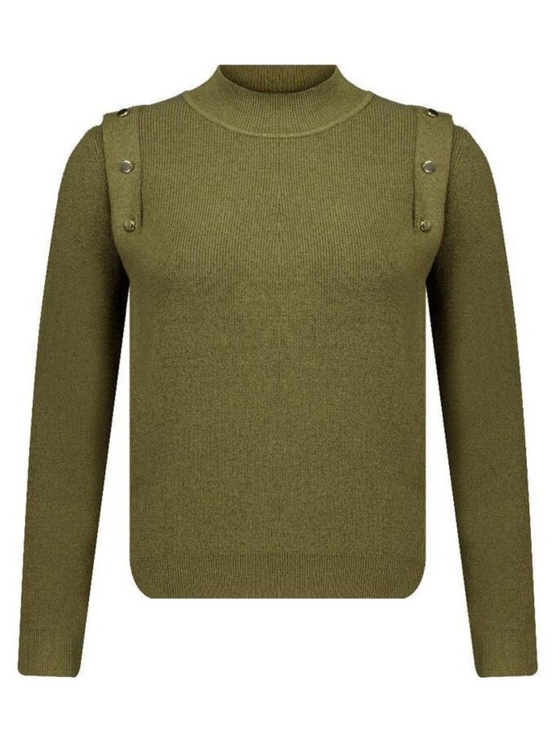 Pull côtelé à col montant  'Deeluxe' Vert bouteille - Kiabi