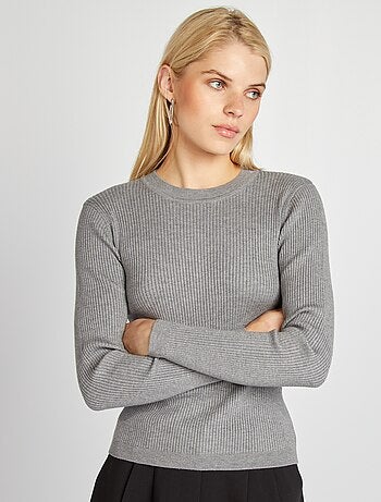Pull Kuhl Femme Gris – Col Vachette – Taille S – Léger Avec Poches – Occasion