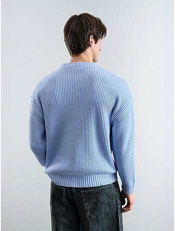 Pull côtelé à col rond comfort fit giesto