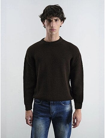 Pull côtelé à col rond comfort fit giesto
