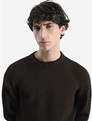 Pull côtelé à col rond comfort fit giesto