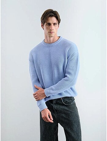 Pull côtelé à col rond giesto comfort fit
