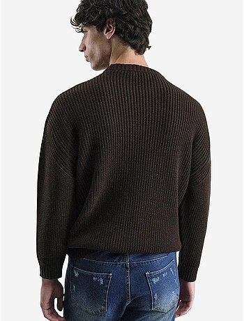 Pull côtelé à col rond giesto comfort fit