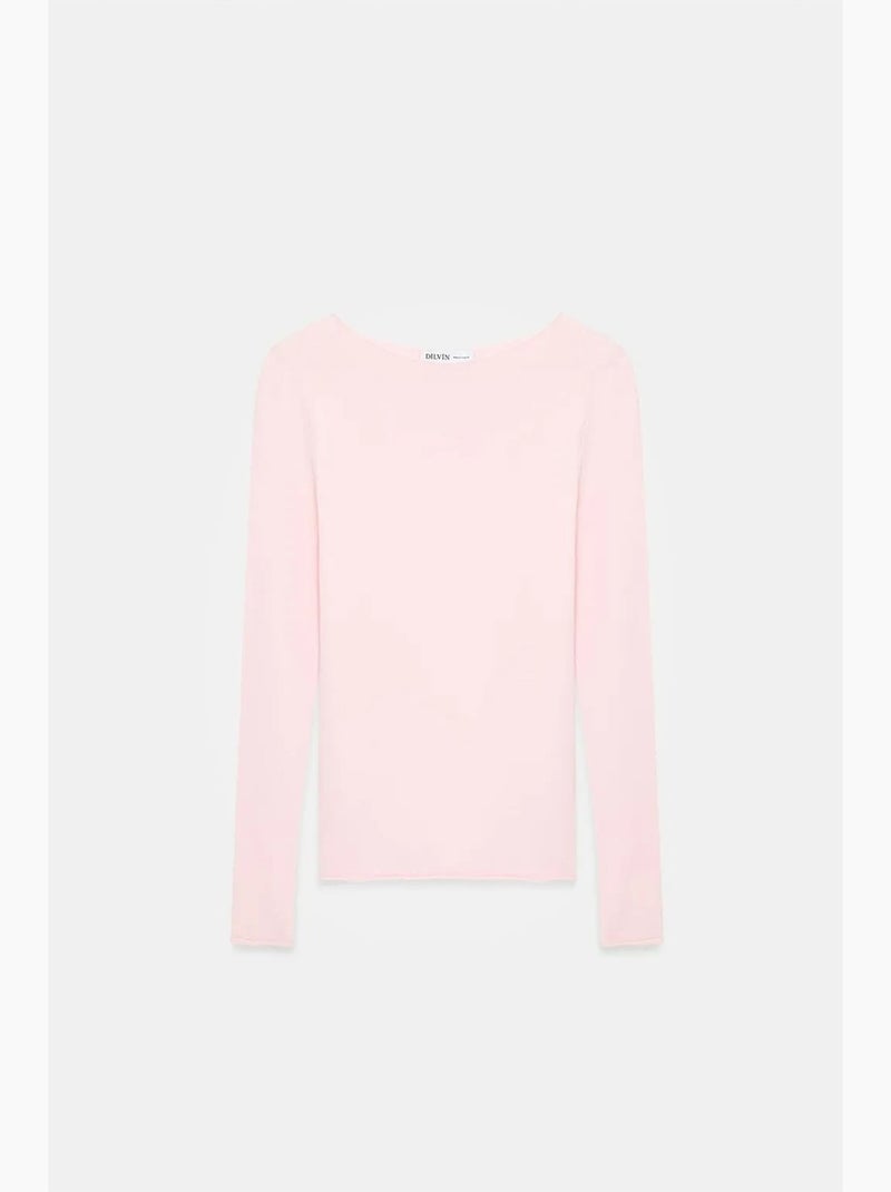 Pull côtelé col bateau dilvin Rose dragée - Kiabi