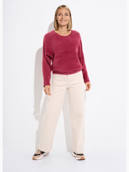 Pull côtelé col rond sans emmanchures boîte - Afibel - Kiabi