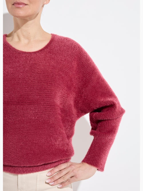 Pull côtelé col rond sans emmanchures boîte - Afibel - Kiabi