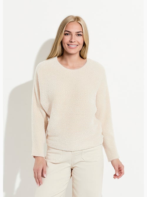 Pull côtelé col rond sans emmanchures boîte - Afibel - Kiabi