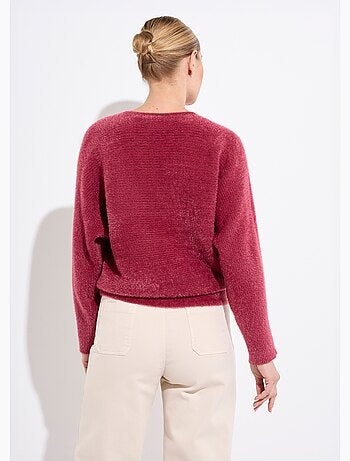 Pull côtelé col rond sans emmanchures boîte