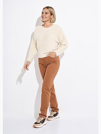 Pull côtelé col rond sans emmanchures boîte