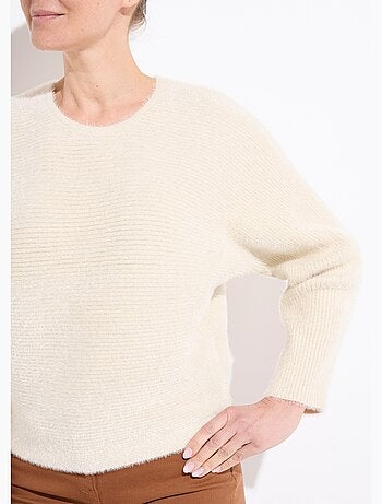 Pull côtelé col rond sans emmanchures boîte