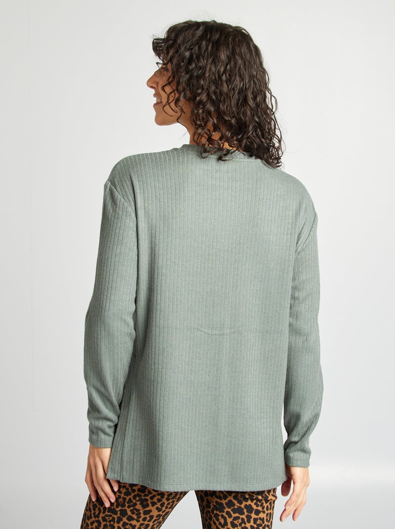 Pull côtelé de maternité Vert - Kiabi