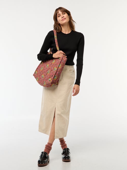 Pull côtelé manches longues - Kiabi