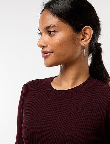 Pull côtelé manches longues