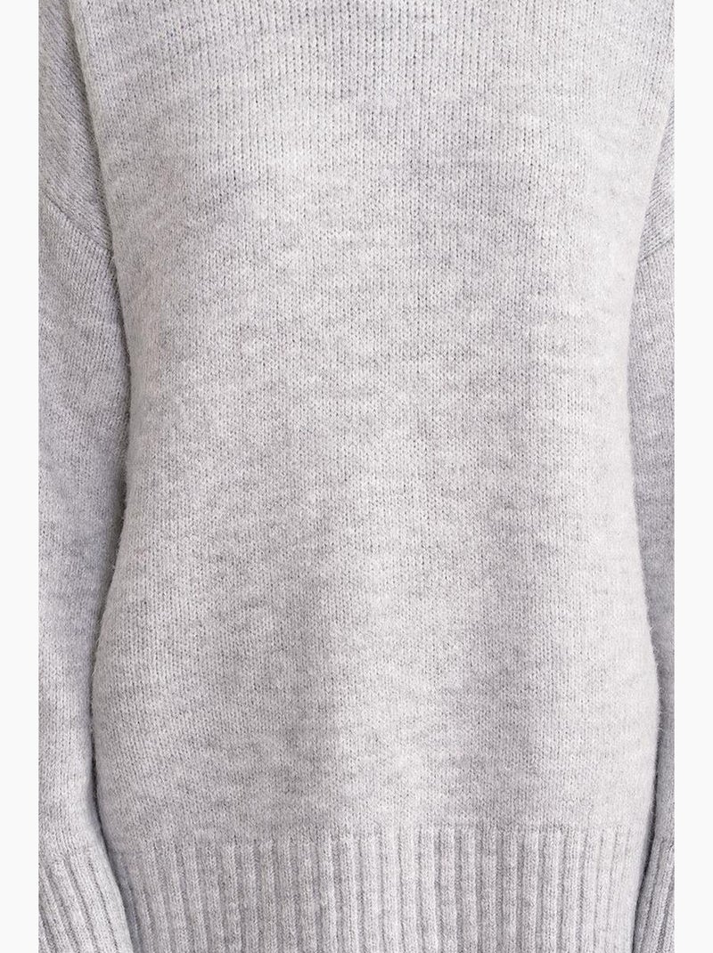 Pull côtelé surdimensionné à col ras du cou mixray Gris - Kiabi