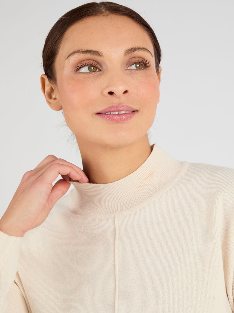 Pull côtelé Thermolactyl - Damart Blanc cassé - Kiabi