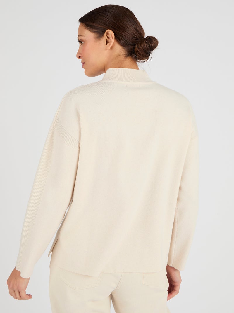 Pull côtelé Thermolactyl - Damart Blanc cassé - Kiabi
