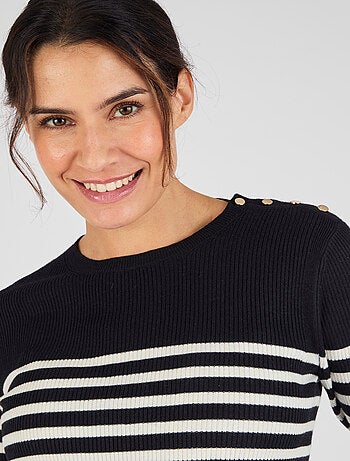 Pull côtelé uni ou rayé Thermolactyl - Damart